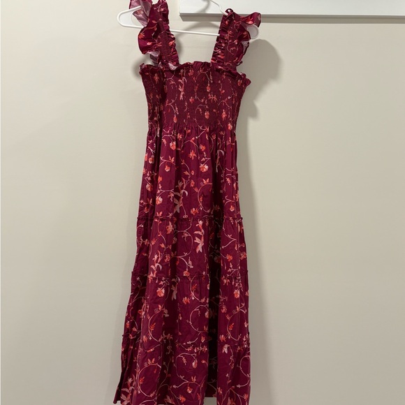 Hill House Ellie Nap Dress in Burgundy Botanical - Picture 2 of 7